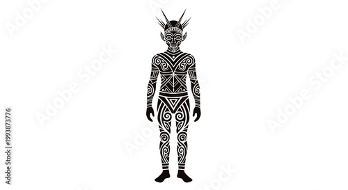 Person with fantasy body art design.