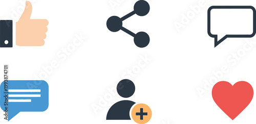 Social media icons demonstrate digital engagement and connectivity for.