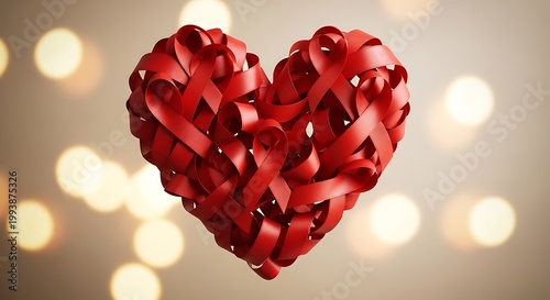 Red rose petal heart a symbol of love and affection