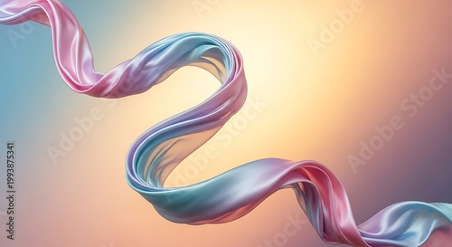 Abstract colorful ribbon swirl a dynamic and fluid digital art composition