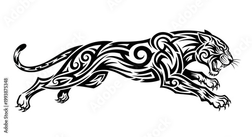 Tribal Style Panther Design Artwork.