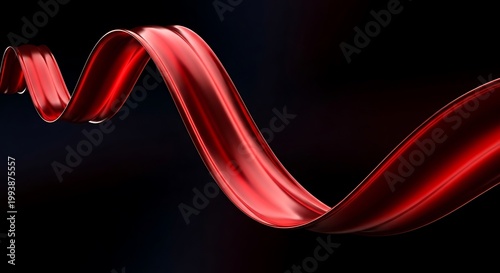 Dynamic red light trails a swirling abstract energy flow in darkness