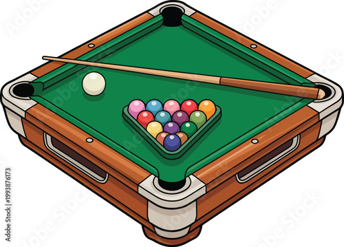 Cute cartoon a illustrator vector billiards