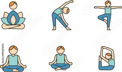 Yoga practitioner demonstrates various poses for meditation and body health.