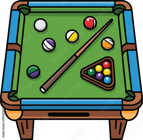 Cute cartoon a illustrator vector billiards