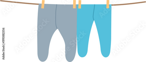 Baby Pants Drying On Clothesline