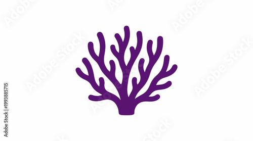 Coral Marine Plant Icon Vector Graphic Illustration on a White Background for Nature Inspired Designs