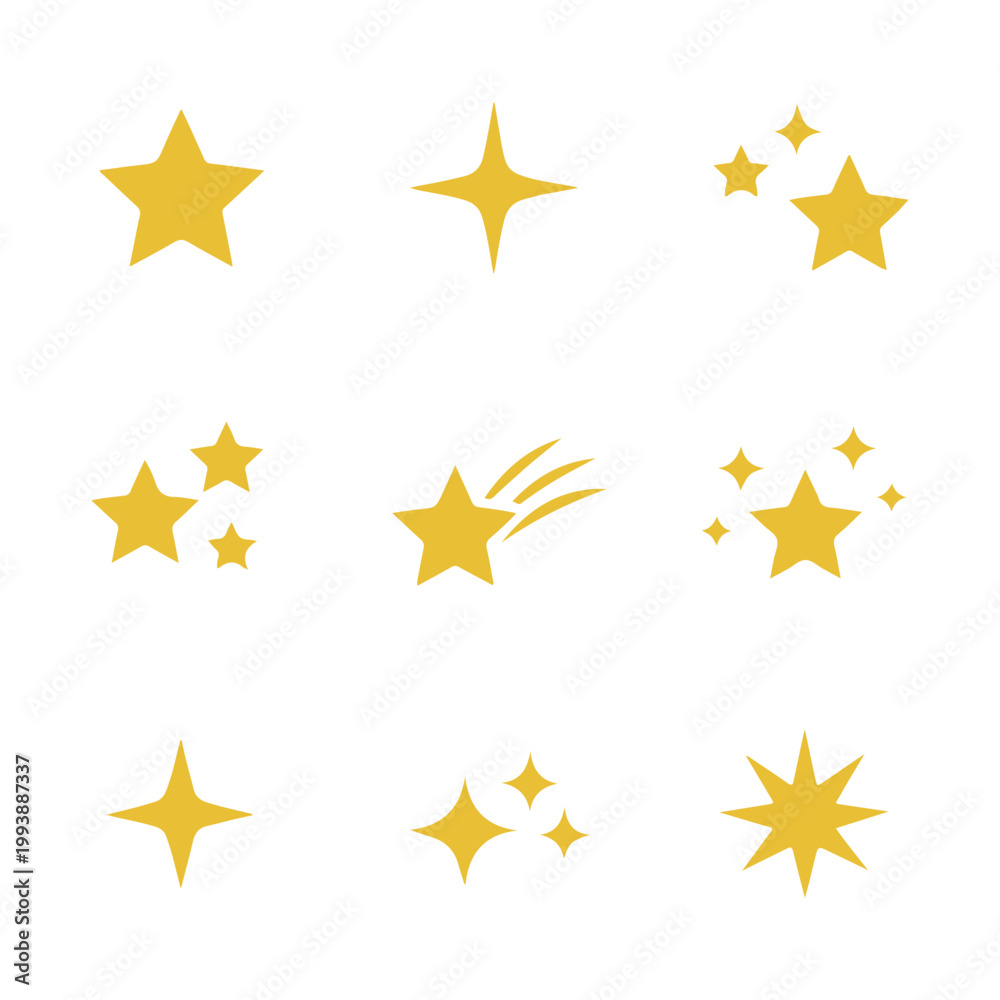 Obraz premium Stars icon set vector isolated set