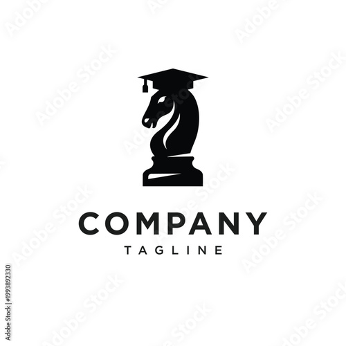 Knight chess Education Logo Icon Vector