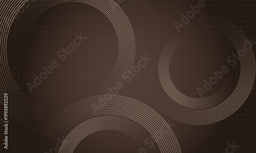 Luxury business banner design featuring horizontal line patterns in mocha colors with elegant golden brown circles.