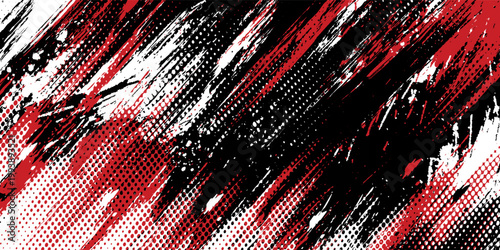 Gaming esport background striking stripes electric banner vector illustration design red black grunge brush wing comic pattern modern abstract concept livery stripes decal paint splash splatter.eps 10