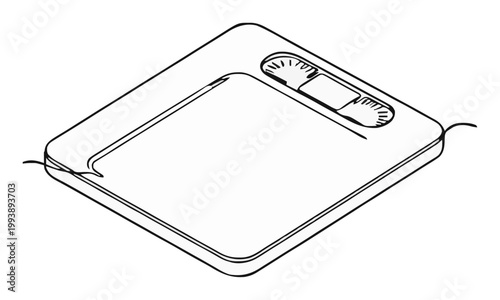 Smart body composition scale line art icon. Generative AI