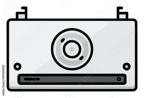 Optical drive top down view vector illustration. Generative AI
