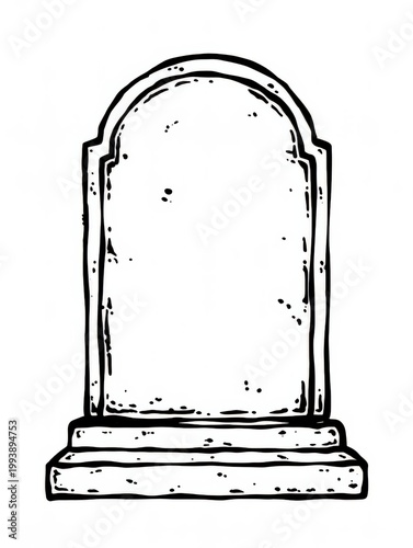 手書き風の墓石のイラスト