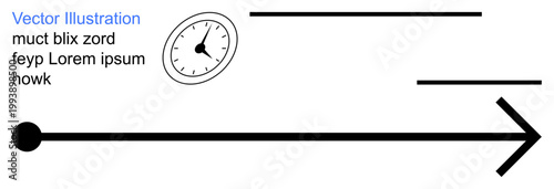 Time management, progress tracking, future planning, productivity, efficient workflows, fast-paced decisions. A clock with an arrow and lines signifying motion. Time management and progress tracking
