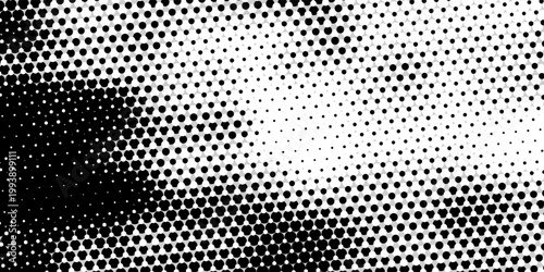 Abstract Black and White Halftone Dot Texture Background
