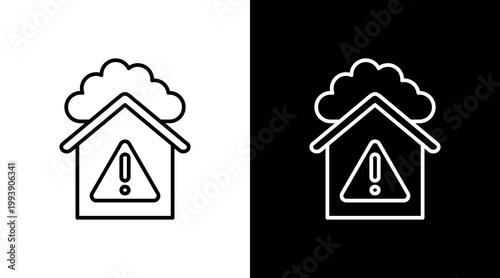 Air Pollution Outline White Icon Set Design
