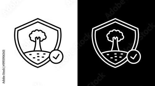 Soil Protection Outline White Icon Set Design