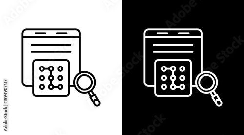 Pattern Recognition Outline White Icon Set Design