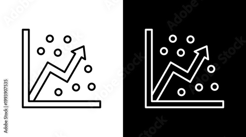 Regression Model Outline White Icon Set Design