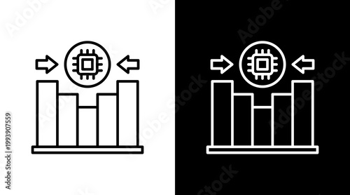 Ai Algorithm Outline White Icon Set Design