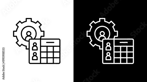 Skill Matrix Outline White Icon Set Design