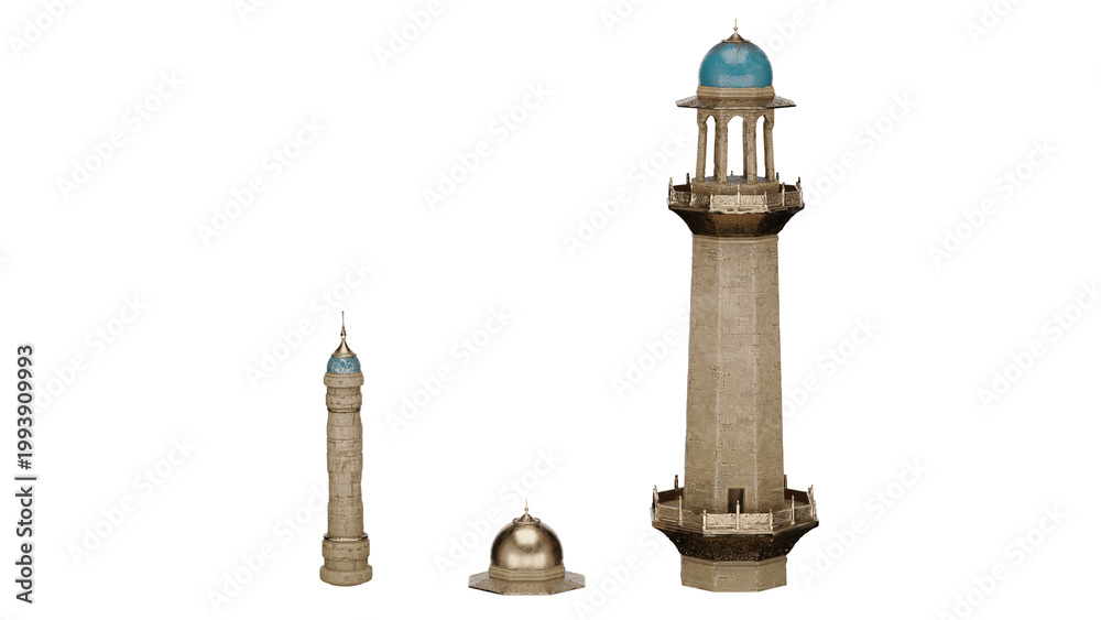 Fototapeta premium 3d rendering desert fortress towers