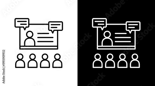 Webinar Training Outline White Icon Set Design