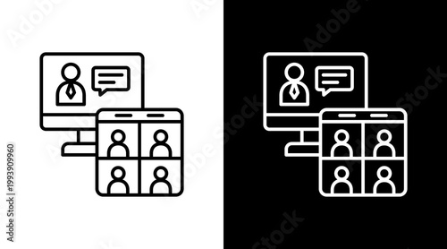 Webinar Course Outline White Icon Set Design