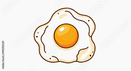 A Single Fried Egg with Sunny-Side Up and a Golden Yolk