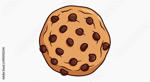 A single appetizing cookie with chocolate chips