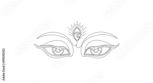 Eyes with Third Eye Symbol Between.