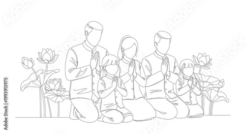 Family sitting together on floor.