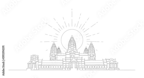 Large Ancient Temple Building Architecture.