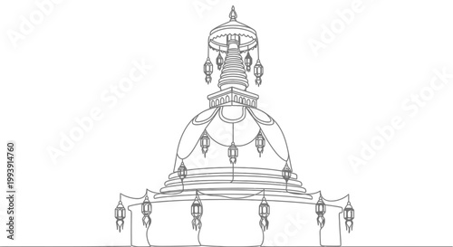 Detailed illustration of a chandelier.