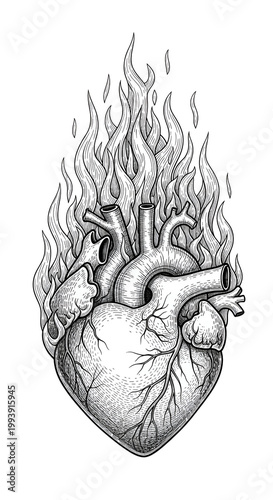 Anatomical Heart On Fire Tr...