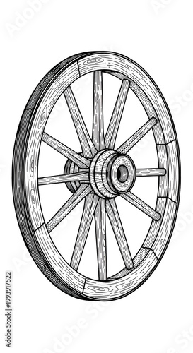 Antique Wooden Wagon Wheel ...