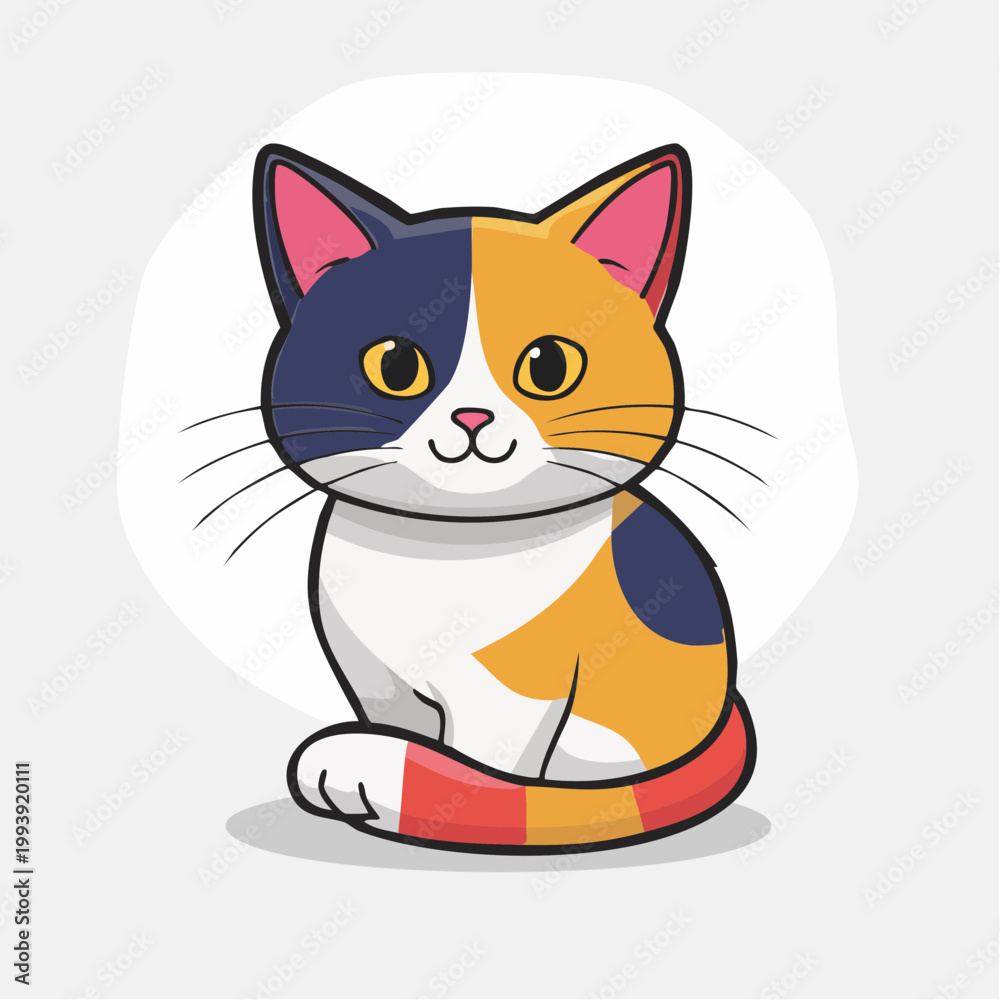 Obraz premium Cute Calico Cat Illustration