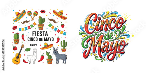 Vibrant cinco de mayo celebration a colorful illustration of mexican culture and festivities