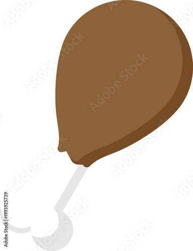 Raw Chicken Meat Cutlet Vector Illustration in Flat Design Style