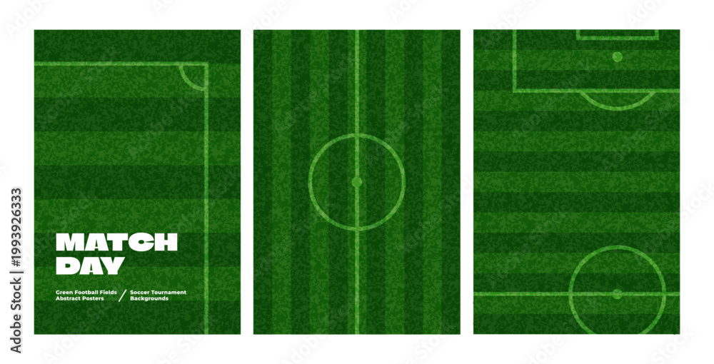 Fototapeta premium Soccer Field Grass Pattern with Realistic Green Turf Texture. Top View of Football Pitch with White Lines. Vector Realistic Sport Ground Texture for Football and Baseball Games.