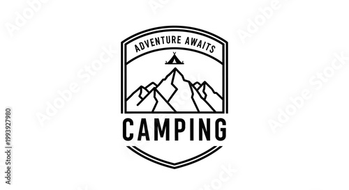 Camping Adventure Awaits Logo Design.