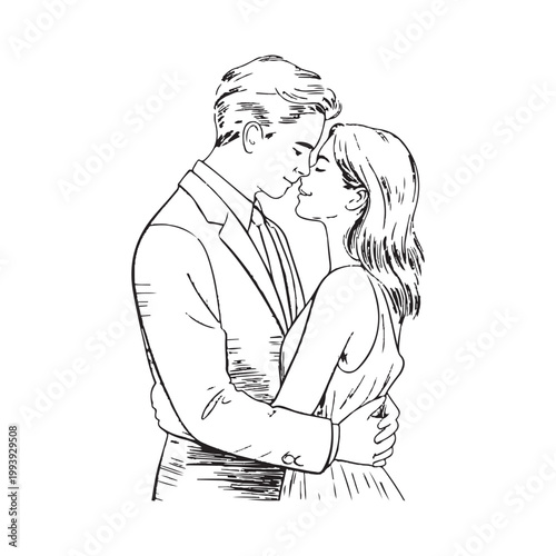 Couple embracing affectionately and romantically, showing love and connection in tender moment.