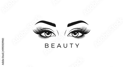 Beautiful woman eyes with long eyelashes.