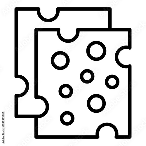 Parmesan cheese label outline icon. aged cheese slab with notch tag. product label and packaging. dairy and retail