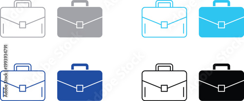 Outline and filled briefcase icons representing business or travel with briefcase icon business trip icon set briefcase business professional executive attorney marketing document traveler