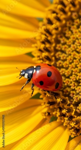Ladybug on a yellow flower.