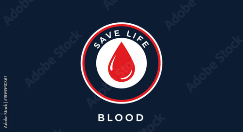 Blood Drop Icon Save Life Concept