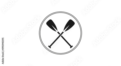 Crossed Oars Icon Circle Logo