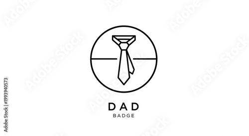 Minimalist dad tie logo icon, fatherhood symbol, clean design
